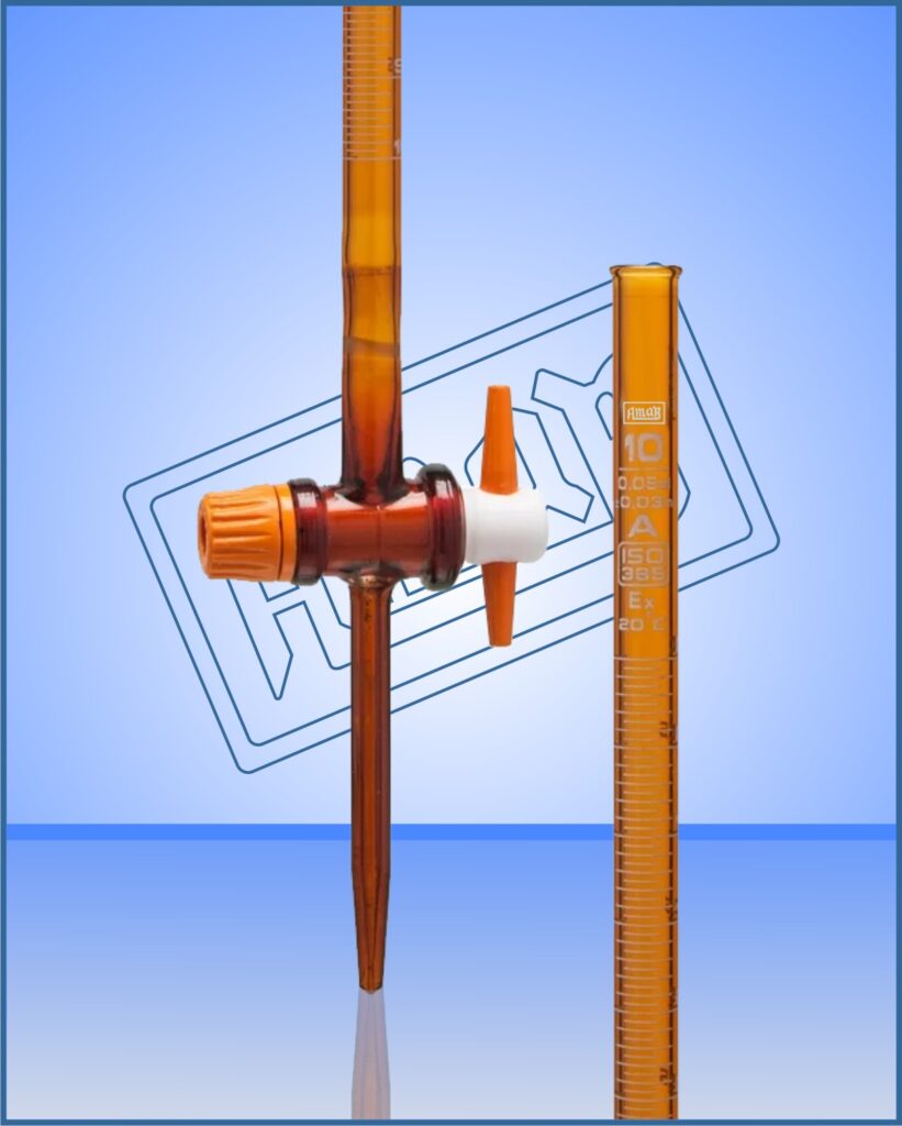 Burettes Class A with PTFE Key Stopcock, Amber Color