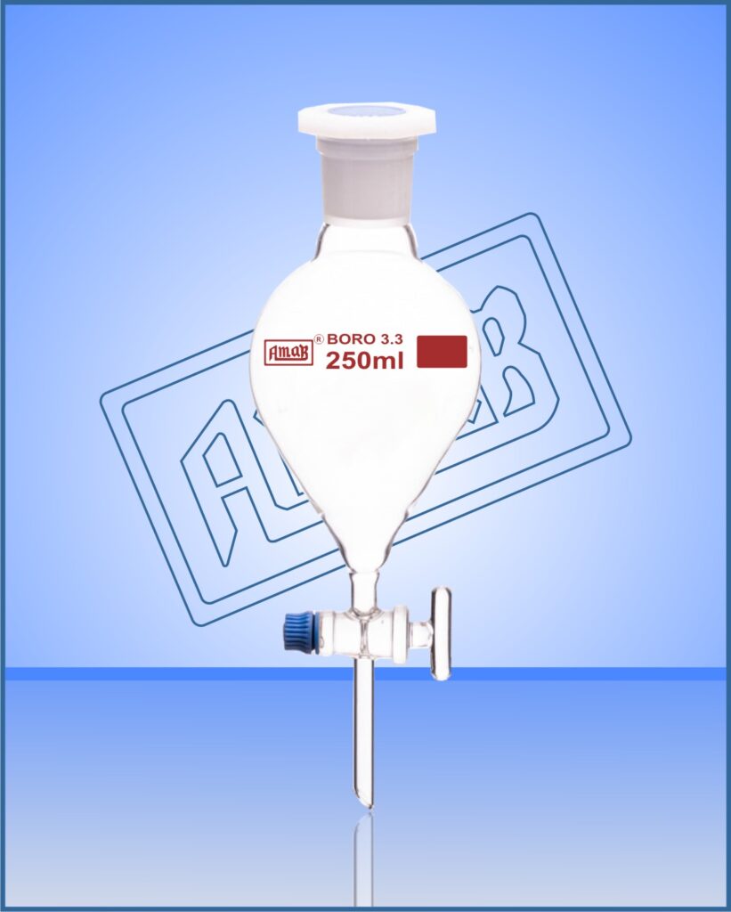 Separating Funnel, Globe Shape with Glass Stopcock & Stopper