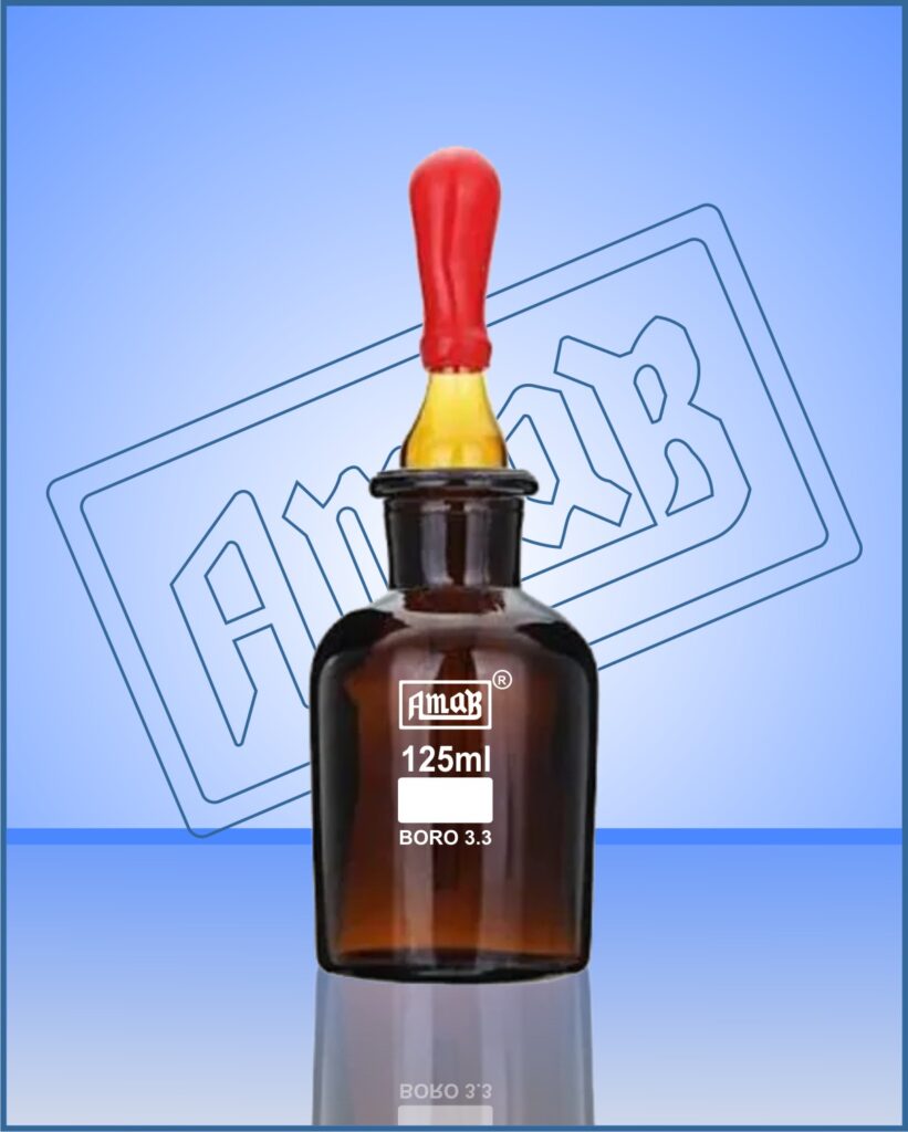 Dropping Bottle, Fitted with I/C dropper & Rubber teat, Amber Coated