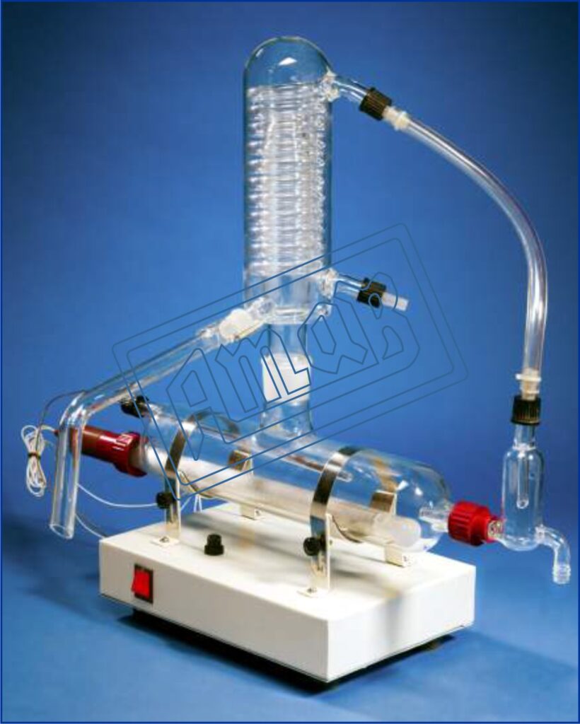 Single Stage Quartz Distillation (Horizontal Model), Borosilicate Condenser